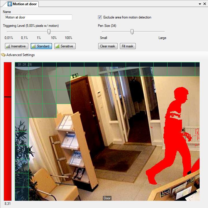Ethiris Admin Admin Configuration for Ethiris Figure 2.147 The Network Camera Motion detector panel. In this panel you can fine-tune the settings for a motion detection.