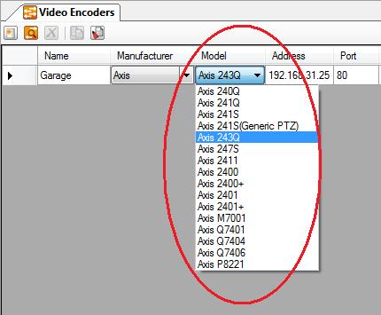 User name is the user name to use if the video encoder requires login. Password is the password to use if the video encoder requires login.