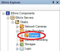 Ethiris Admin Admin Configuration for Ethiris Figure 2.159 A Video encoder node in treeview. Video encoder popup menu Right-clicking such a node brings up a context menu. Figure 2.160 The popup menu for a Video encoder node.