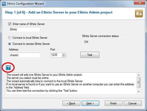 Ethiris Admin Admin windows Admin Configuration for Ethiris As default the name Ethiris will be used as name of the Ethiris Server in the treeview in Ethiris Admin.