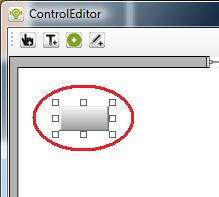 Use this button to add a Label control. These are used to present static texts or the current value from variables in Ethiris server. Use this button to add a LED control.