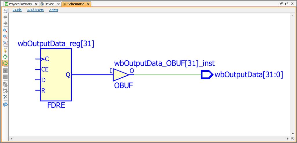 Step 3: Analyze Output Bus Timing Figure 37: Schematic view of Output Path 9. Change to the Device window.