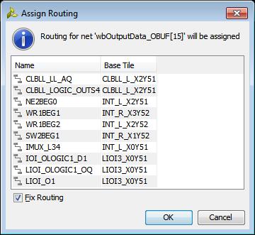 Step 5: Using Manual Routing to Reduce Clock Skew Having just completed the manual route definition for the even index nets, you must now define the route path for the odd index net,