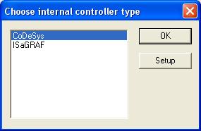 In the "Configure Controller" window, select "Internal controller only" and click "Ok".