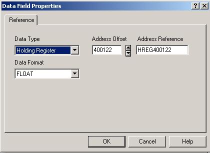 .. to edit the Data Field Properties On the Data Field Properties page set the Address Offset to 400122
