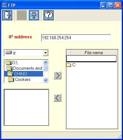 6. FTP Transfer and reception between file and instrument is done. Connect the instrument after entering the IP address. Exits. Connects to the instrument.