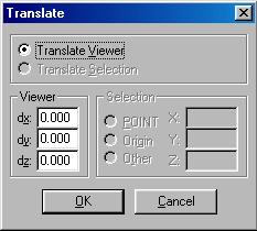 Translate The Translate icon allows you to move molecules to a different location in the workspace without rotating the molecule. When double clicked, the translate dialog box will appear.