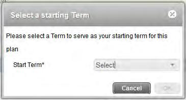 Select a Starting Term: Choose a starting term for the template to take effect and click OK.