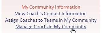 If you change courts after an event is scheduled, it is your responsibility to notify all of the teams involved and let them know of the