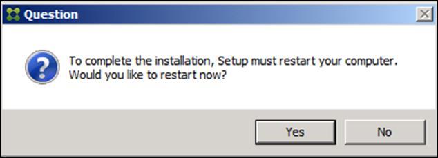 23. To complete the installation, you must restart the server. The installer displays apop-up box to restart.