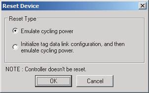 7 Tag Data Link Functions Yes Button: The following dialog box is displayed Select the Initialize tag data link configuration, and then emulate cycling power Option and then click the OK Button