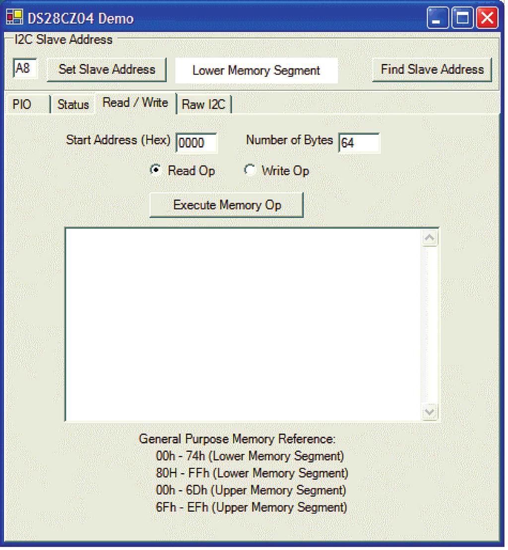 Figure 6. Raw Memory Read/Write Tab Figure 7.