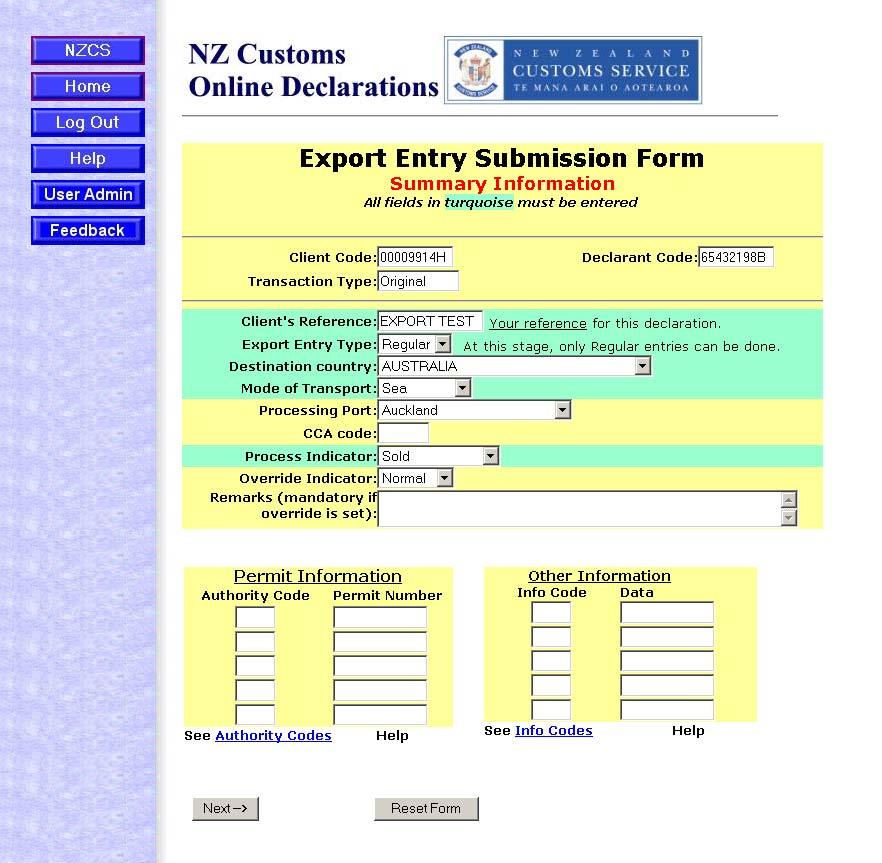 When you have completed the details on this form click on the