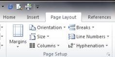 Header Formatting 1. Go to the Page Layout tab. 2. Select the arrow in the lower right hand corner of the Page Setup group. 3. Select the Layout tab. 4. Select Different first page. 5.
