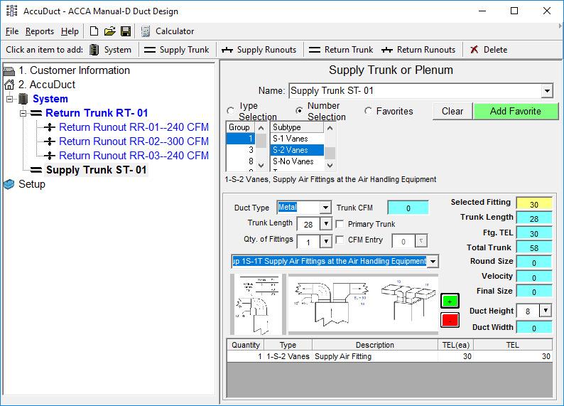 Section IV. Supply Air Adding a Supply Trunk Click on the Supply Trunk in the node screen.