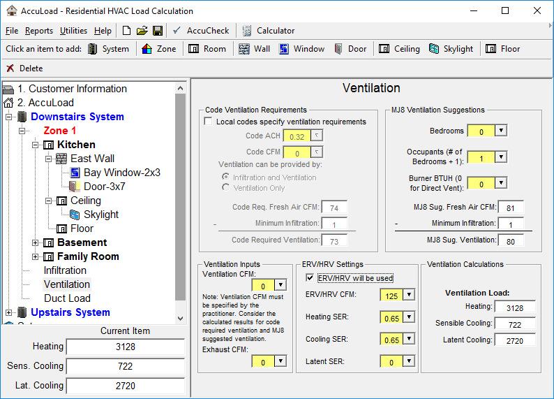 Section V. Importing Importing a Job from AccuLoad cont. (S/A) Notice that when selecting a room with more than 100 required cfm, the run automatically includes 100 cfm.