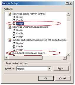 Internet Browser Settings & Application Required Make sure your Internet browser allows the signed ActiveX plug-in to work on your computer.