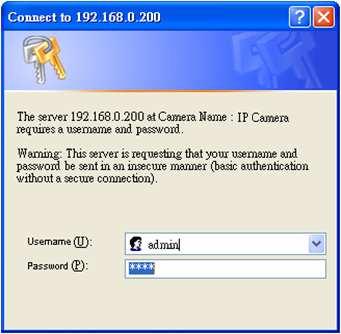 Login There are two levels of user authentication, including admin and guest, that can access the IP camera.