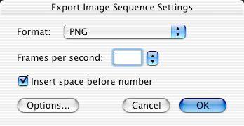 Image Sequence Use if you want to edit frame images Photoshop GraphicConverter Import