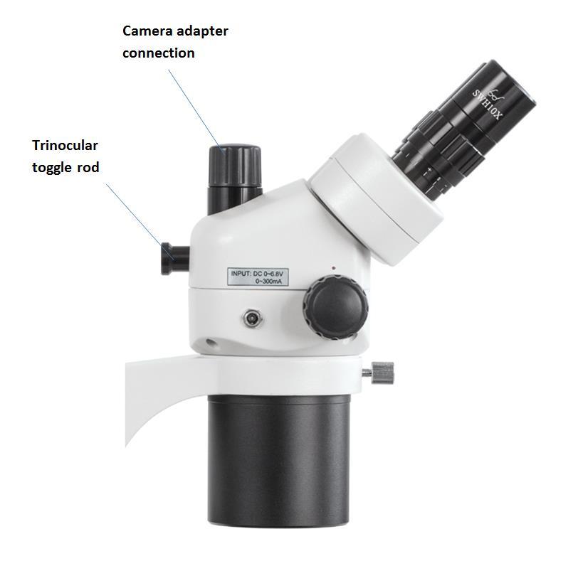 5.9 Fitting and adjusting a camera You can connect special microscope cameras and reflex cameras to trinocular devices in the OZC-5 series, so that you can digitally record images or sequences of