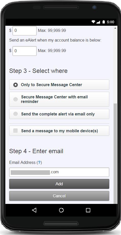 TEXT EALERTS Members can set up their ealerts so that they are sent via text message.