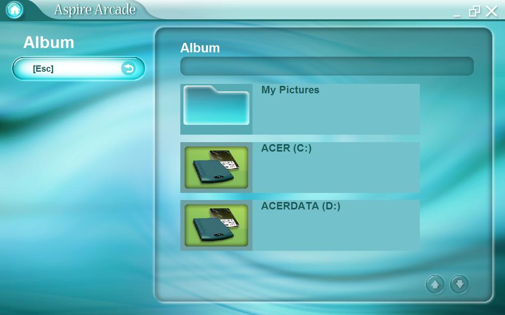 69 Album Aspire Arcade lets you view digital photos individually or as a slideshow, from any available drive on your computer.
