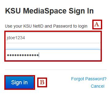 9. Enter your NetID credentials (A) and click Sign in (B) (see Figure 80). Figure 80 - NetID Login 10.