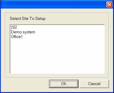 3-4. Remote Setup : Allow user to change the configuration of DiViS DVR system from DiViS Net. The following screen will allow the user to select the desired site.