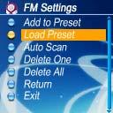 Press the Skip buttons to select one menu item. Press the A-B/Menu button to apply. To exit the FM Settings menu, press & hold the A-B/Menu button for a while and release it to exit to FM tuner.