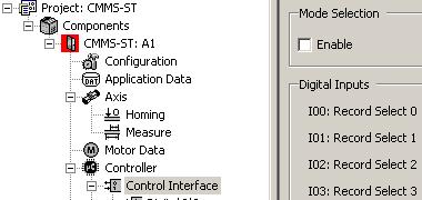 3. Product description - On the page "Controller, control interface", do not activate the mode selection.