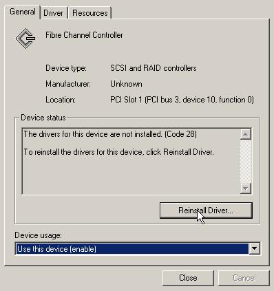 7. Click the Reinstall Driver button, as shown in Figure 2.