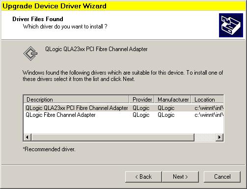 13.Select the driver with the source of the directory into which you unzipped the drivers. Do not select the driver in the windows directory. See Figure 7.