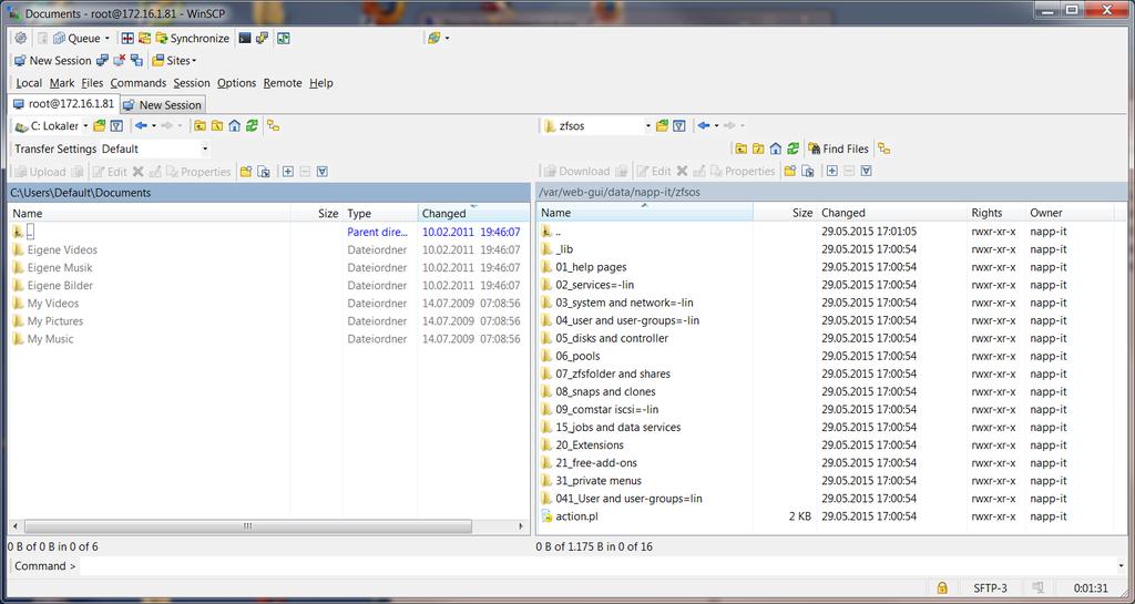 7.3 Remote Filemanagement/ Fileediting on Windows with WinSCP http://winscp.net/eng/download.php WinSCP is a must have tool.