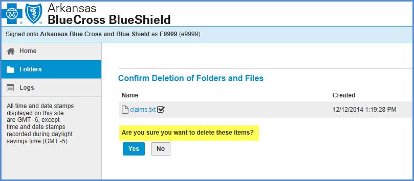 A message will appear to verify if you are sure you want to delete these items.