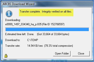 The Download Wizard box will appear with a blue bar that shows the status of the download.