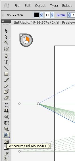 Perspective The perspective tool aids in making proportionally accurate 3-D drawings. Step 1. Select and Activate the perspective grid.