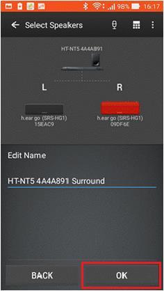 10. You can edit the name of your Wireless Surround group then tap OK. 11.