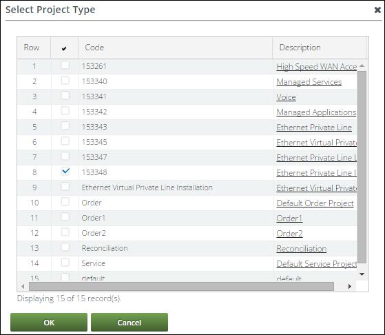 Administration 139 Figure 173. Select Project Type Screen Trueview allows creating only one Project Template for a selected Project Type.