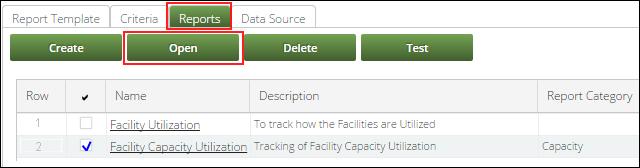Administration 227 Figure 301. Reports Tab Opening a Report Figure 302. Report s Details Screen Creating a Query 4. Create the query by entering the required parameters. 5.