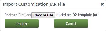 Administration 243 3. Click Import. The application displays the Import Packages screen. Figure 330. Import Customization JAR File Screen 4.