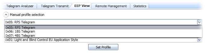Now it s possible to set up manually the EEP* Profile in