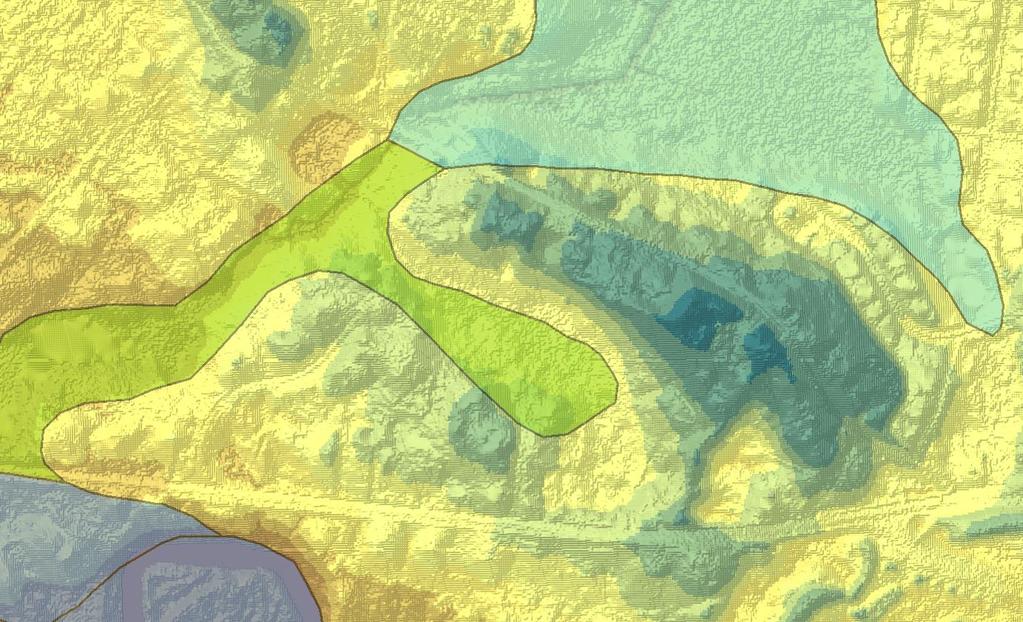 such as ESRI s ortho-imagery. Difference in vegetation can be seen on aerial photography by coloration changes and can be a good indicator of floodplain area.