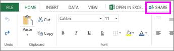Using Excel in Office 365 Share workbooks online After you ve created your online workbook, you can share it with friends, coworkers, or the public.