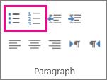 For text bullets, place your cursor in the line of