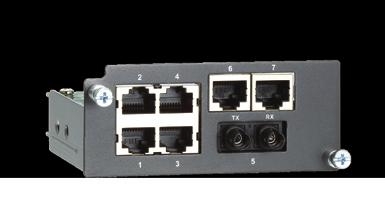 connection Fiber Ports: 1000BaseSFP slots Note: The PM-200-2G/4G series Gigabit Ethernet combo modules support 2 or 4 SFP slots.