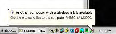 You should hear a "bong" and the following message will pop up: Figure 55: Another Available Computer Message At this point, you can transfer files from the PM880 AC to the PC