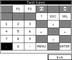 Chapter 8. Maintenance and Troubleshooting 8.3 Testing the Keypad 1. If the menu is not active, press [MENU]. 2. Use the arrow keys to scroll to Service and press [ENTER]. 3.