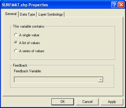 - Click on the Add Data icon on the ModelBuilder toolbar. Navigate to your C:\ModelBuilder\Data\Shapes folder and add SURFMAT.shp to your model.