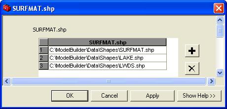 - Double-click on the SURFMAT.shp element to open its dialog window.