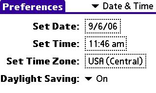 Introduction: Customizing Your Handheld Setting the Date, Time, and Time Zone The Date & Time screen allows you to set the date, time, time zone, and Daylight Saving setting for